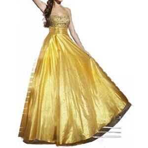 NEW STUDIO 17 women's glittered prom dress in gold
